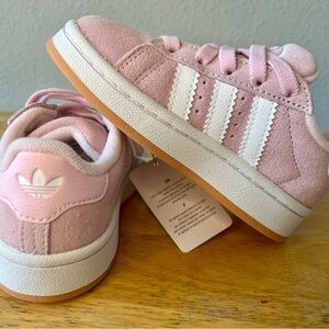 Adidas Kids' Pink and White Sneakers